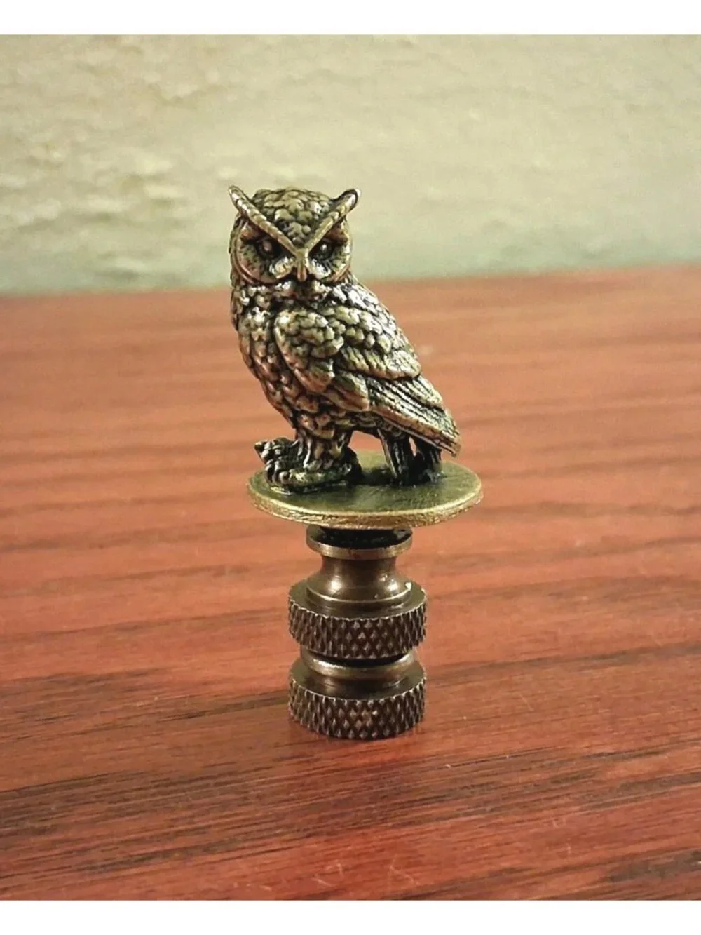 Owl Bird Lamp Finial Shade Topper Retro Detailed Brass Farmhouse